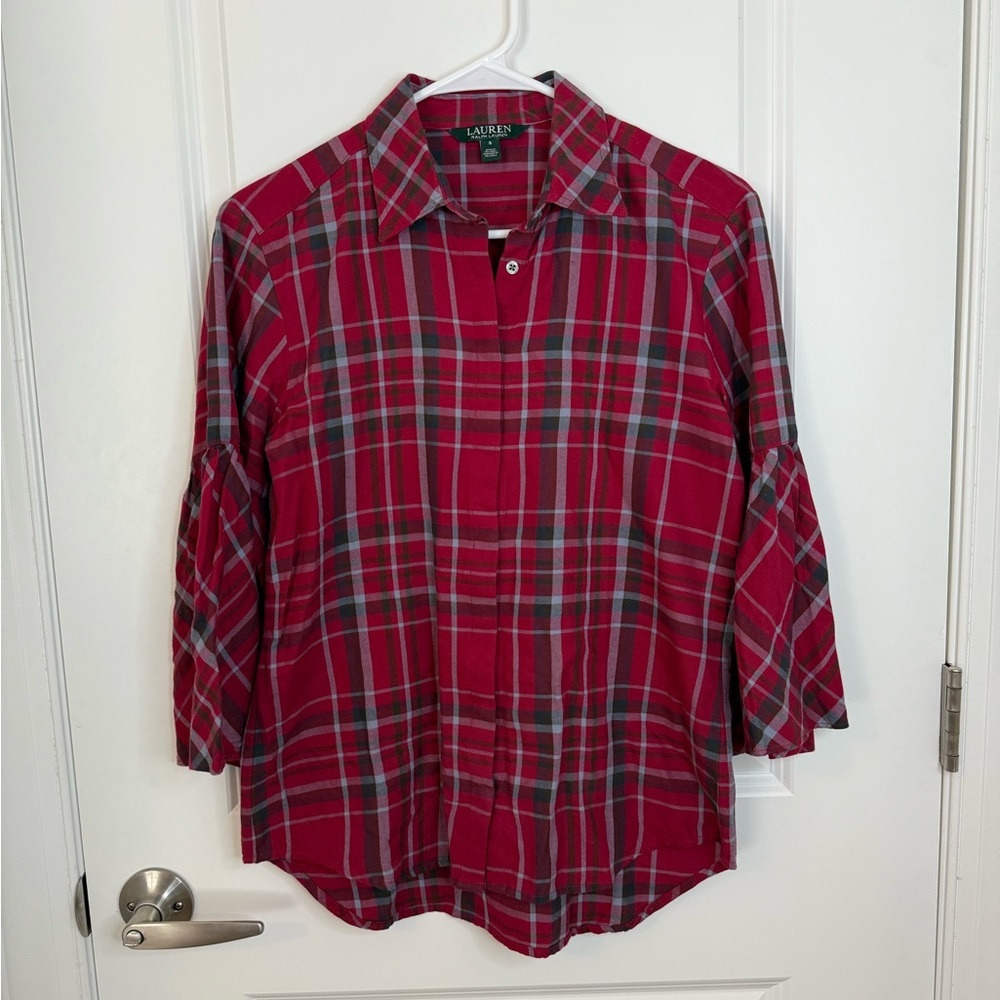 Lauren Ralph Lauren Plaid Button Down Blouse